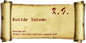 Kotlár István névjegykártya